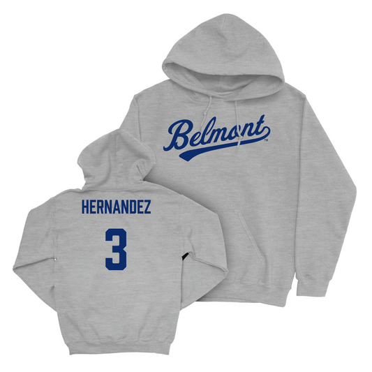 Belmont Baseball Sport Grey Script Hoodie Small / Zach Hernandez | #3