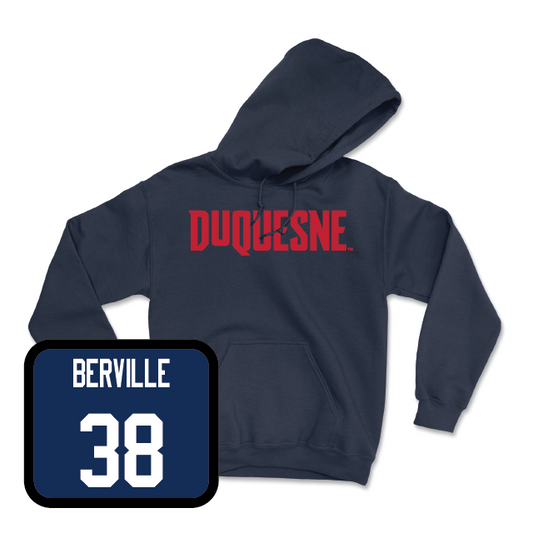 Duquesne Men's Soccer Navy Duquesne Hoodie - Hugo Berville