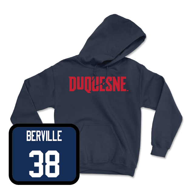 Duquesne Men's Soccer Navy Duquesne Hoodie - Hugo Berville