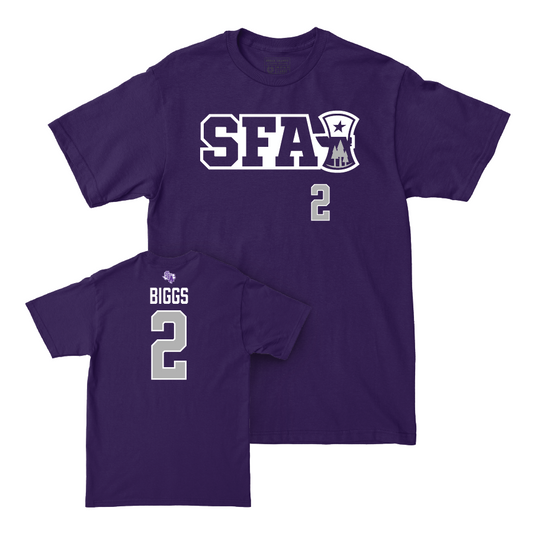 SFA Baseball Purple Sideline Tee  - Tom Biggs