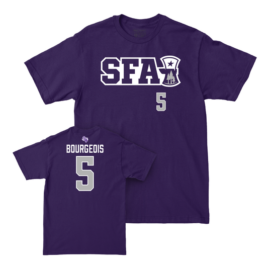 SFA Baseball Purple Sideline Tee   - Dylan Bourgeois