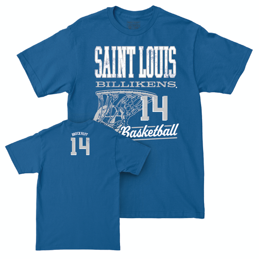 Saint Louis Men's Basketball Royal Hoops Tee  - Kilian Brockhoff