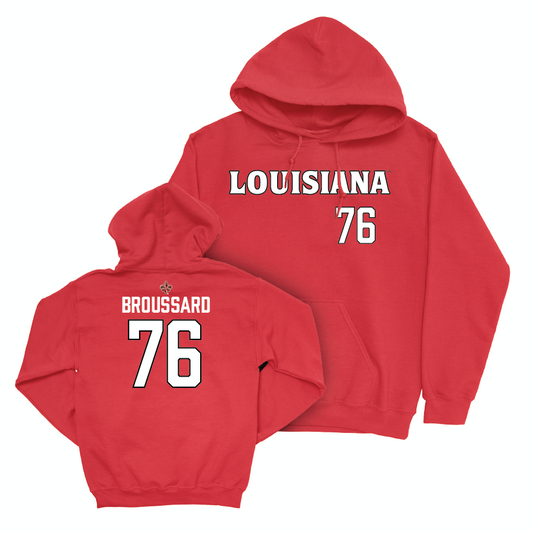 Louisiana Football Red Wordmark Hoodie  - Matthew Broussard