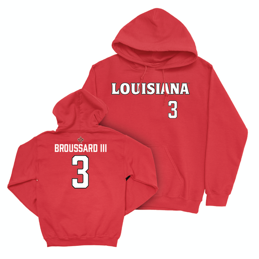 Louisiana Football Red Wordmark Hoodie  - Harvey Broussard lll