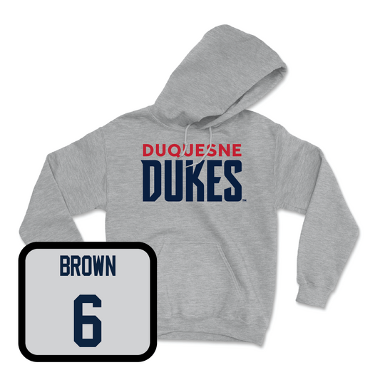 Duquesne Football Sport Grey Lock Hoodie - Keshawn Brown