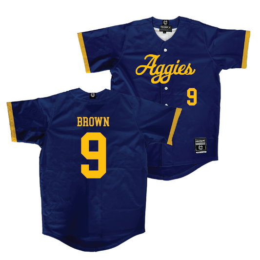 UC Davis Softball Navy Jersey - Kenedi Brown | #9