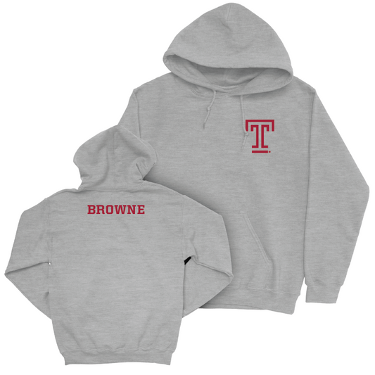 Temple Women's Track & Field Sport Grey Logo Hoodie  - Nya Browne