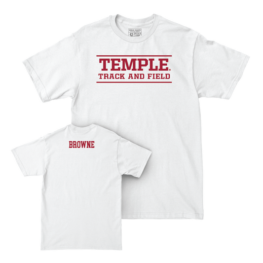 Temple Women's Track & Field White Classic Comfort Colors Tee  - Nya Browne