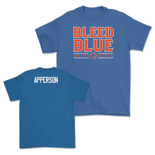 Boise State Men's Cross Country Blue "Bleed Blue" Tee - Austen Apperson Youth Small