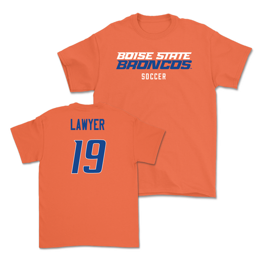 Boise State Women's Soccer Orange Staple Tee - Asia Lawyer Youth Small