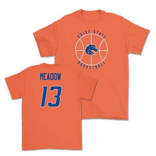 Boise State Men's Basketball Orange Hardwood Tee - Andrew Meadow Youth Small
