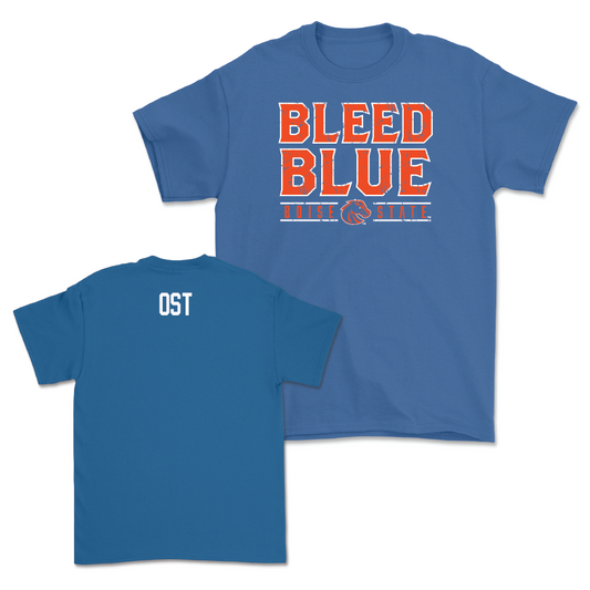Boise State Women's Cross Country Blue "Bleed Blue" Tee - Autumn Ost Youth Small