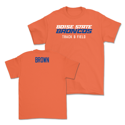 Boise State Women's Track & Field Orange Staple Tee - Ciara Brown Youth Small