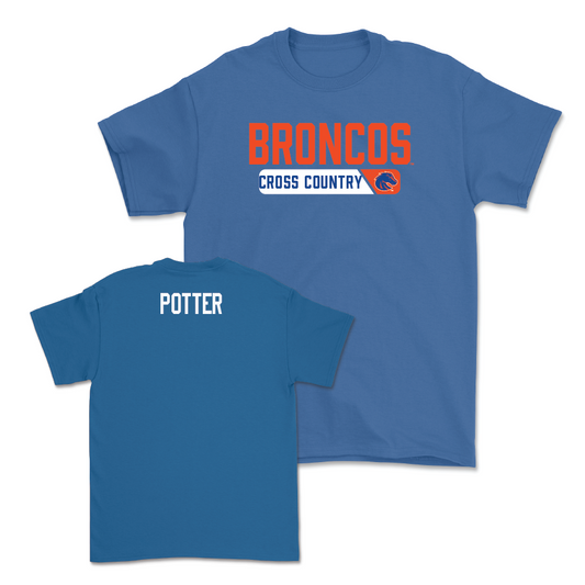 Boise State Men's Cross Country Blue Sideline Tee - Edward Potter Youth Small