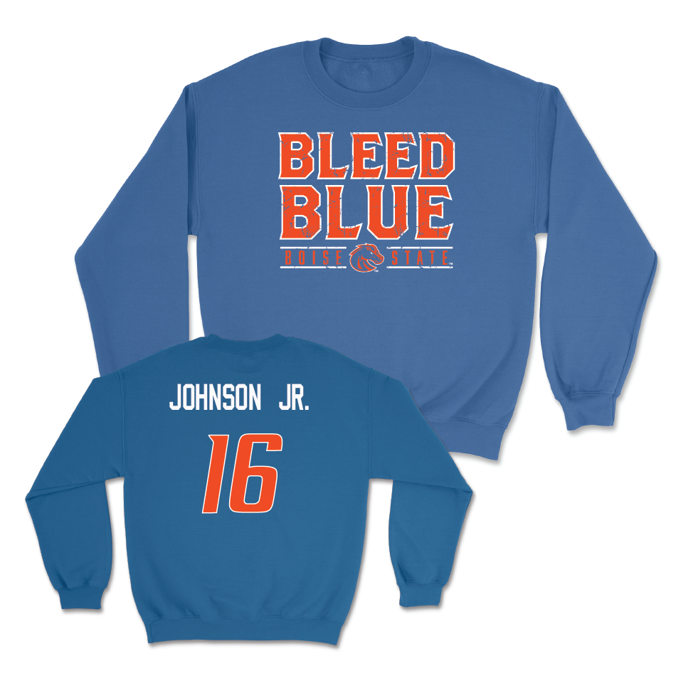 Boise State Football Blue "Bleed Blue" Crew - Franklyn Johnson Jr. Youth Small