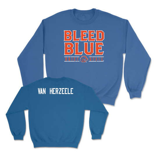 Boise State Men's Tennis Blue "Bleed Blue" Crew - James Van Herzeele Youth Small