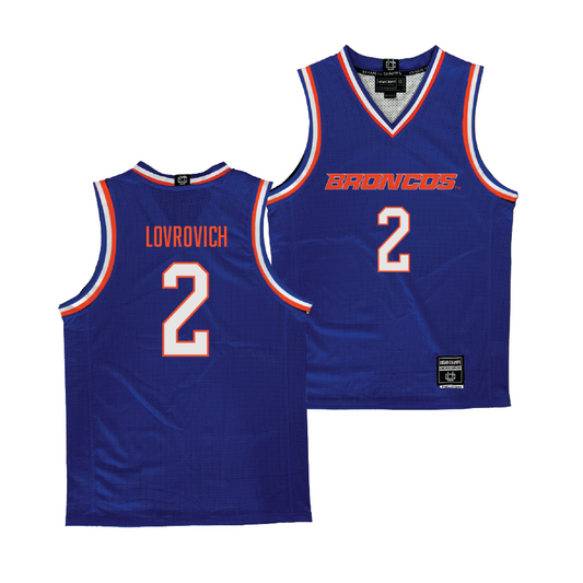 Boise State Women's Basketball Blue Jersey - Linsey Lovrovich | #2 Youth Small