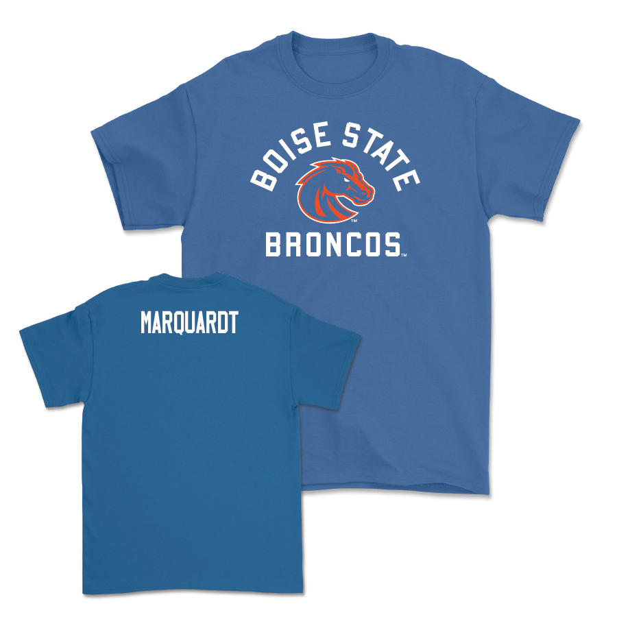 Boise State Women's Cross Country Blue Arch Tee - Macy Marquardt Youth Small