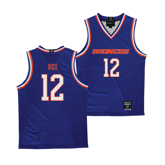 Boise State Men's Basketball Blue Jersey - Max Rice | #12 Youth Small