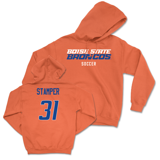 Boise State Women's Soccer Orange Staple Hoodie - Marin Stamper Youth Small