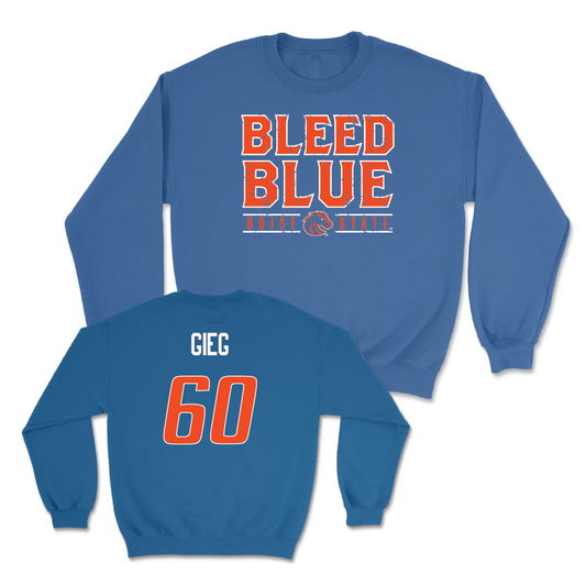 Boise State Football Blue "Bleed Blue" Crew - Spencer Gieg Youth Small