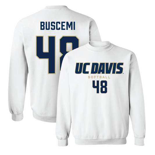 UC Davis Softball White Classic Crew - Mickey Buscemi