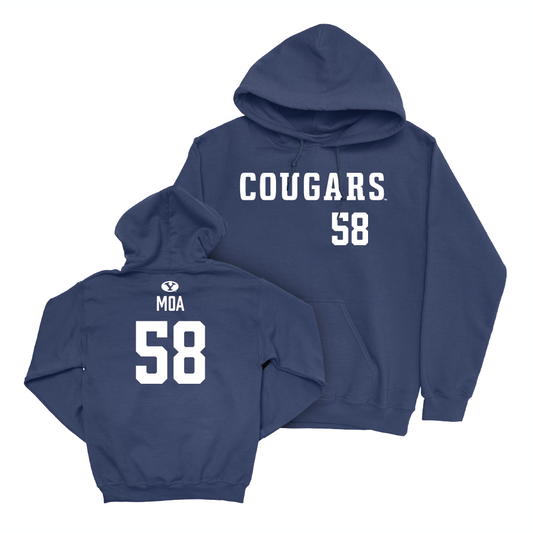 BYU Football Navy Cougars Hoodie - Aisea Moa Small