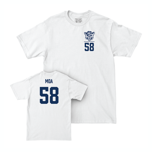 BYU Football White Logo Comfort Colors Tee - Aisea Moa Small