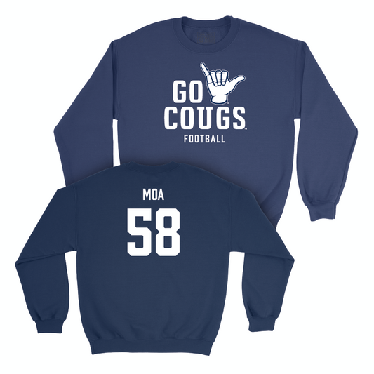 BYU Football Navy Cougs Crew - Aisea Moa Small