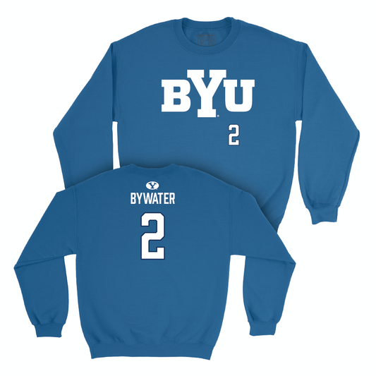 BYU Football Royal Wordmark Crew - Ben Bywater Small