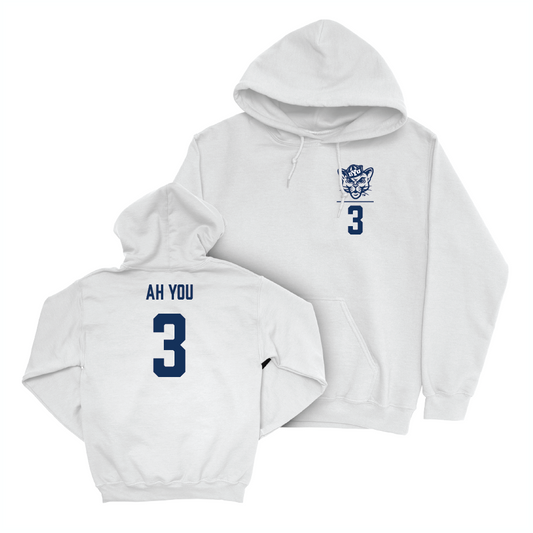 BYU Football White Logo Hoodie - Chaz Ah You Small