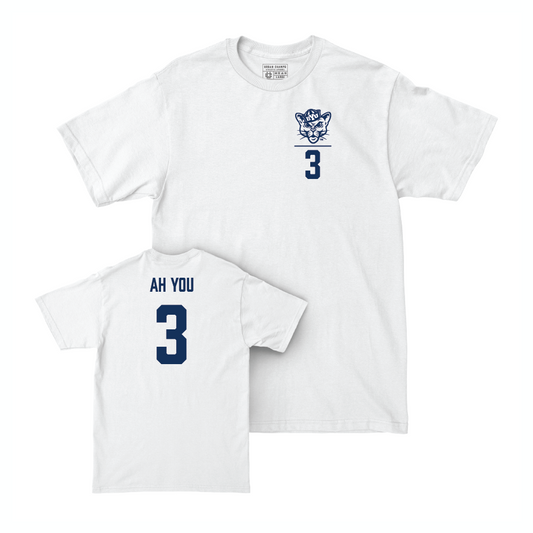 BYU Football White Logo Comfort Colors Tee - Chaz Ah You Small