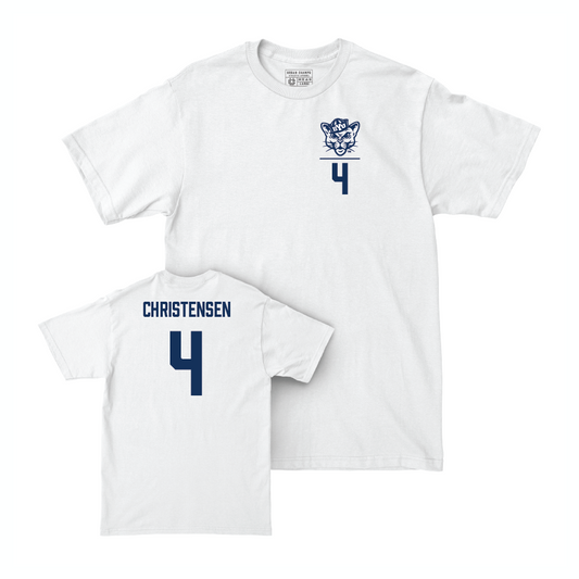 BYU Football White Logo Comfort Colors Tee - Caleb Christensen Small