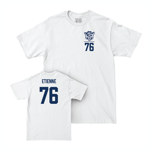 BYU Football White Logo Comfort Colors Tee - Caleb Etienne Small
