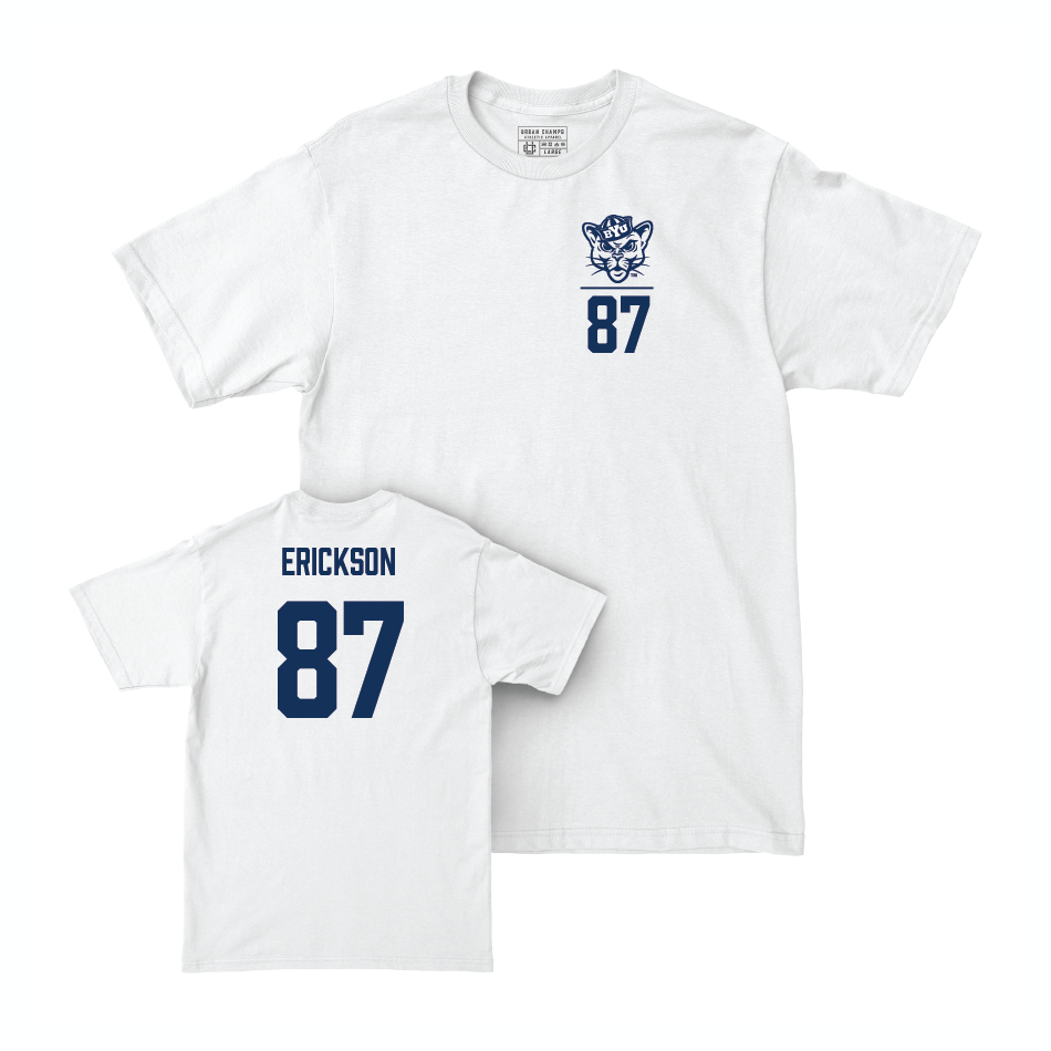 BYU Football White Logo Comfort Colors Tee - Ethan Erickson Small