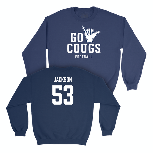 BYU Football Navy Cougs Crew - Fisher Jackson Small