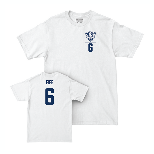 BYU Men's Volleyball White Logo Comfort Colors Tee - Jackson Fife Small