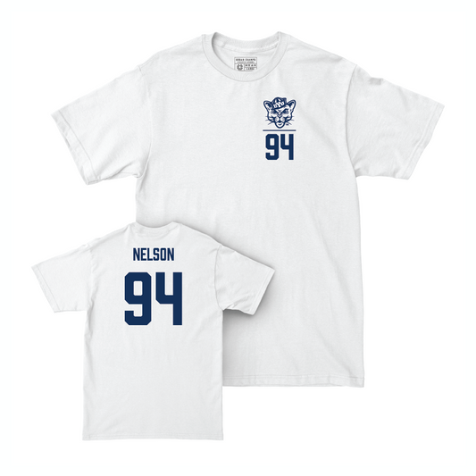 BYU Football White Logo Comfort Colors Tee - John Nelson Small