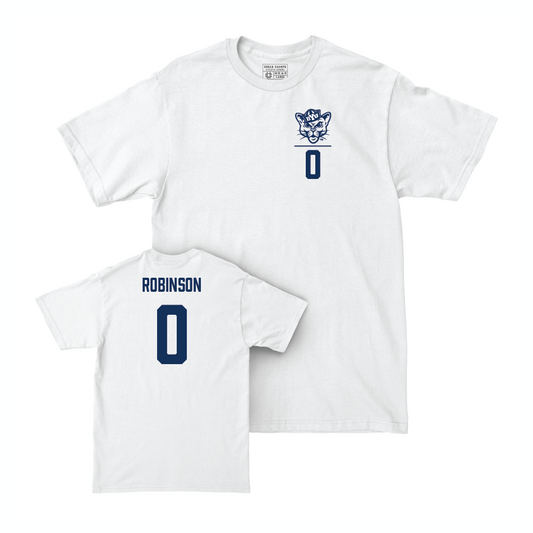 BYU Football White Logo Comfort Colors Tee - Jakob Robinson Small