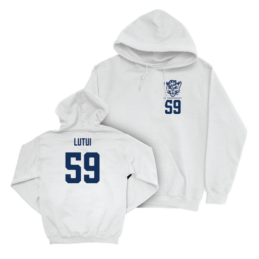 BYU Football White Logo Hoodie - Logan Lutui Small
