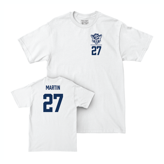 BYU Football White Logo Comfort Colors Tee - LJ Martin Small