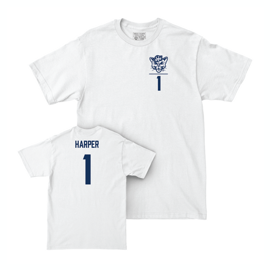 BYU Football White Logo Comfort Colors Tee - Micah Harper Small