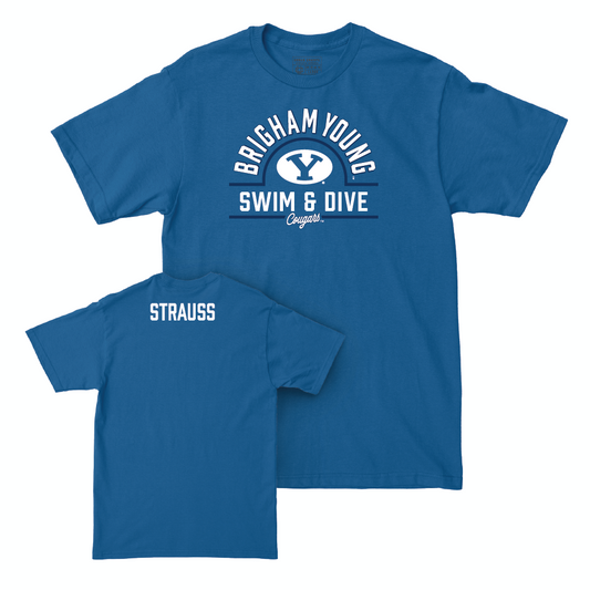 BYU Men's Swim & Dive Royal Arch Tee - Mickey Strauss Small