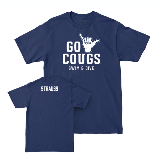 BYU Men's Swim & Dive Navy Cougs Tee - Mickey Strauss Small