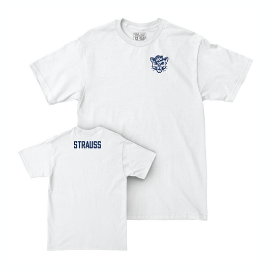 BYU Men's Swim & Dive White Logo Comfort Colors Tee - Mickey Strauss Small