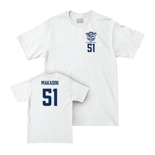 BYU Football White Logo Comfort Colors Tee - Sonny Makasini Small