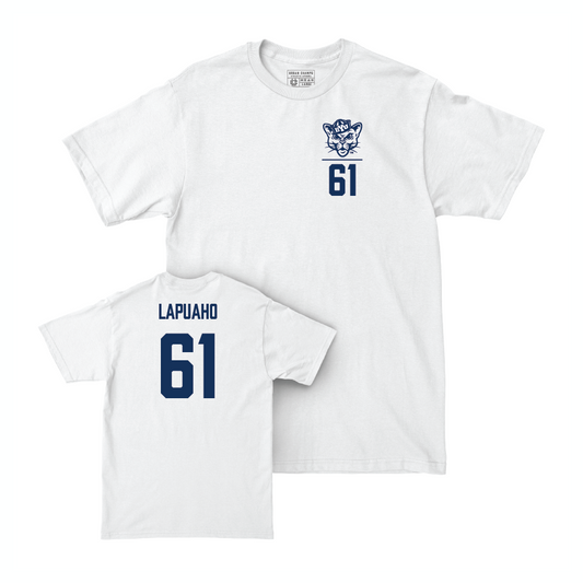 BYU Football White Logo Comfort Colors Tee - Weylin Lapuaho Small