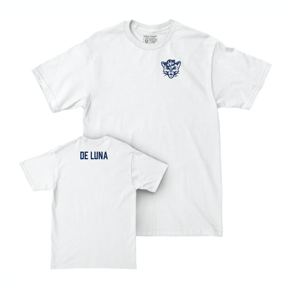BYU Women's Tennis White Logo Comfort Colors Tee - Xenia de Luna Small
