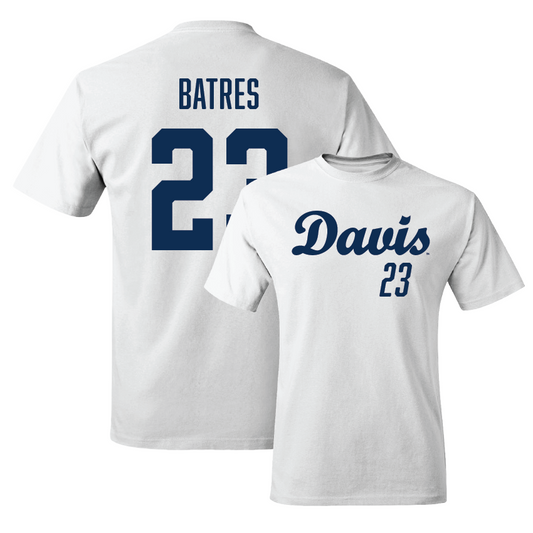 UC Davis Baseball White Script Comfort Colors Tee  - Salvador Batres