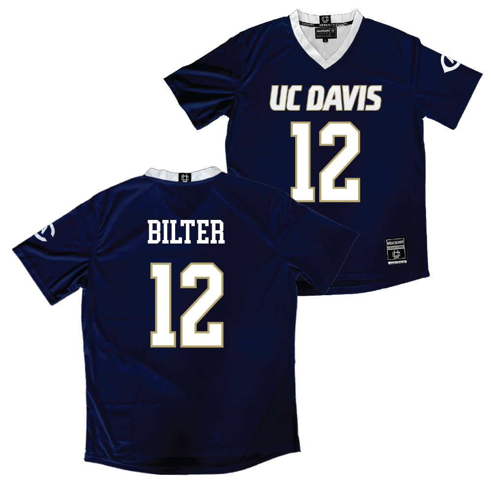 UC Davis Men's Navy Soccer Jersey - Sean Bilter